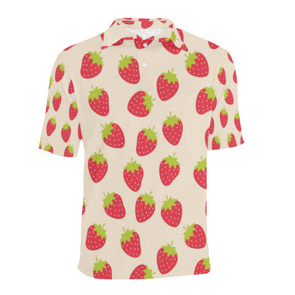 Strawberry Pattern Print Design SB02 Men Polo Shirt