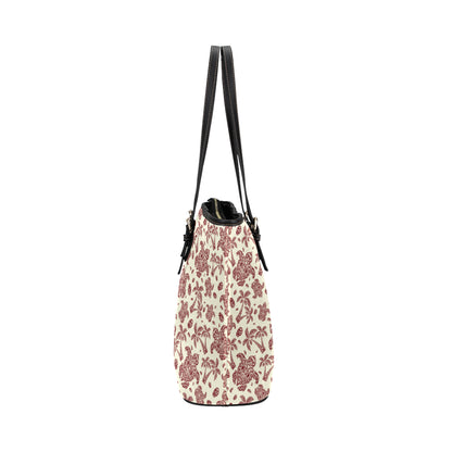 Polynesian Tattoo Turtle Themed Leather Tote Bag