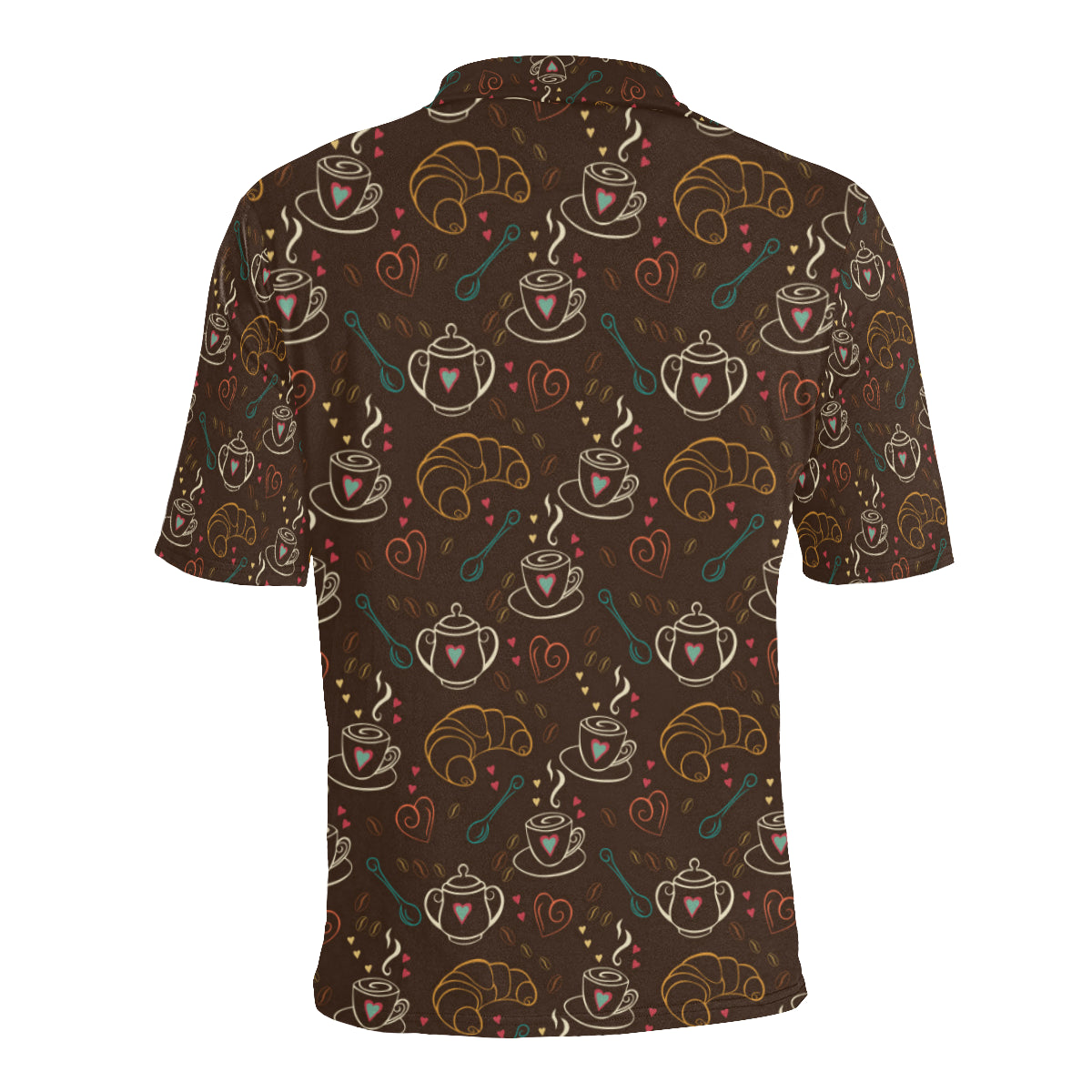 Coffee Pattern Print Design 06 Men Polo Shirt