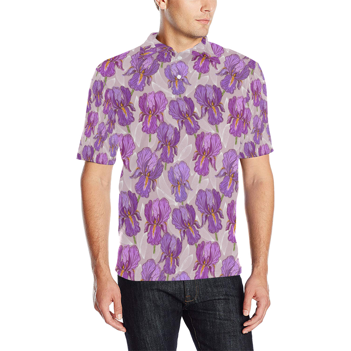Iris Pattern Print Design IR05 Men Polo Shirt