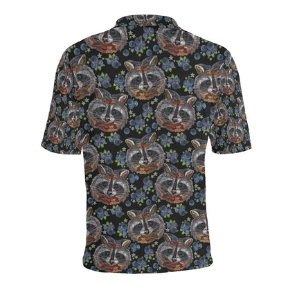 Raccoon Pattern Print Design A03 Men Polo Shirt