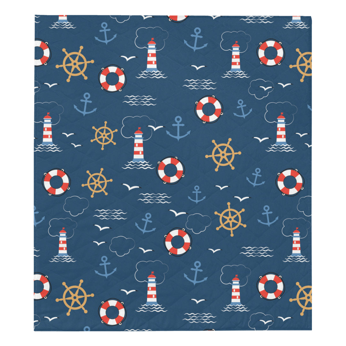 Nautical Pattern Print Design A06 Premium Quilt