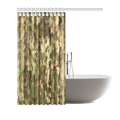 Camo Realistic Tree Texture Print Shower Curtain