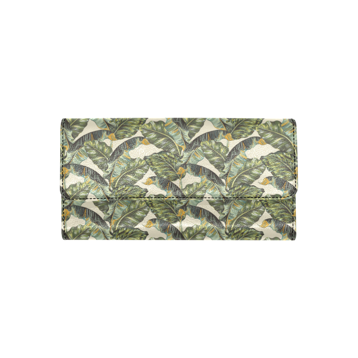 Banana Leaf Pattern Print Design 04 Women's Trifold Wallet