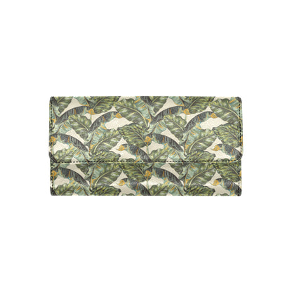 Banana Leaf Pattern Print Design 04 Women's Trifold Wallet