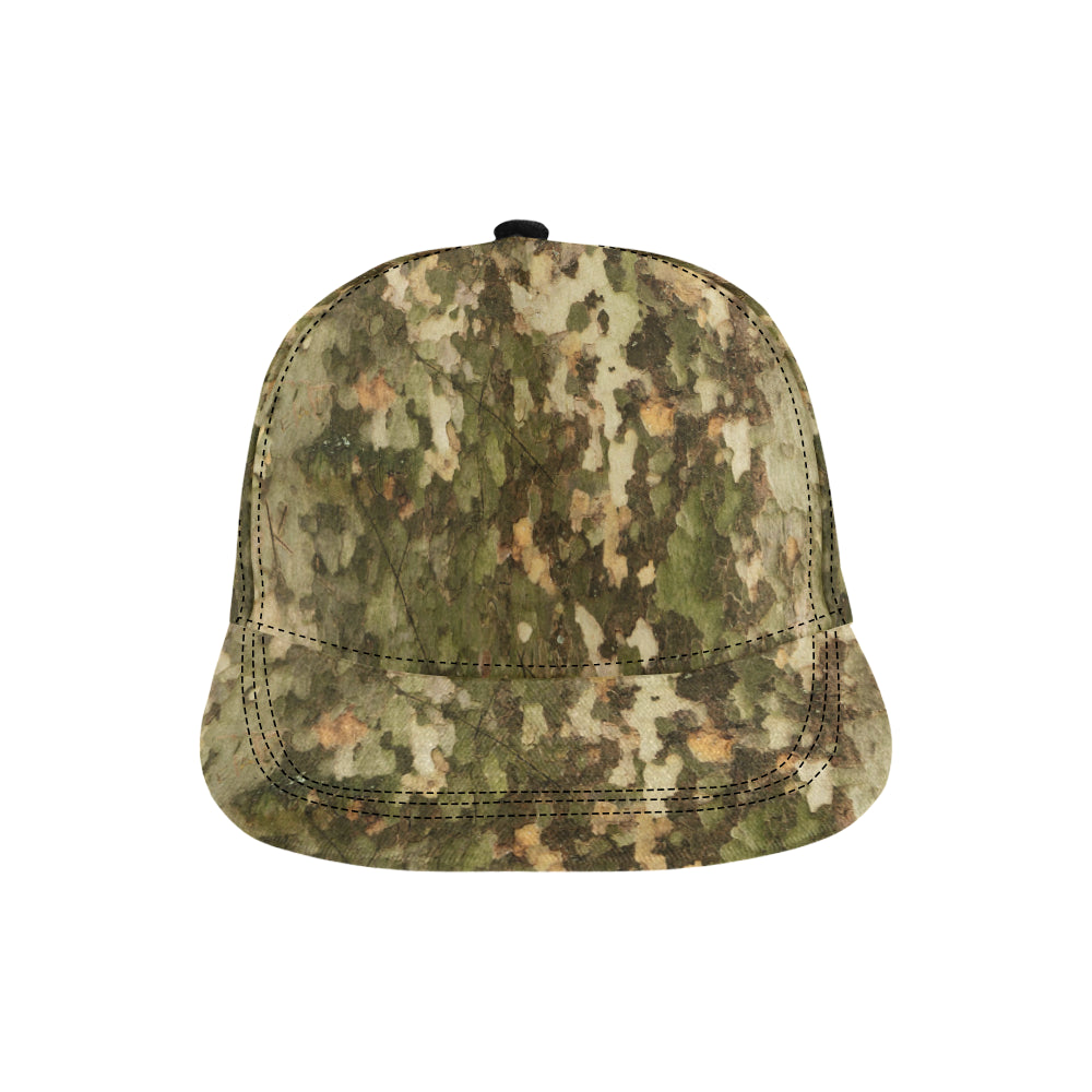 Camo Realistic Tree Texture Print Snapback Cap
