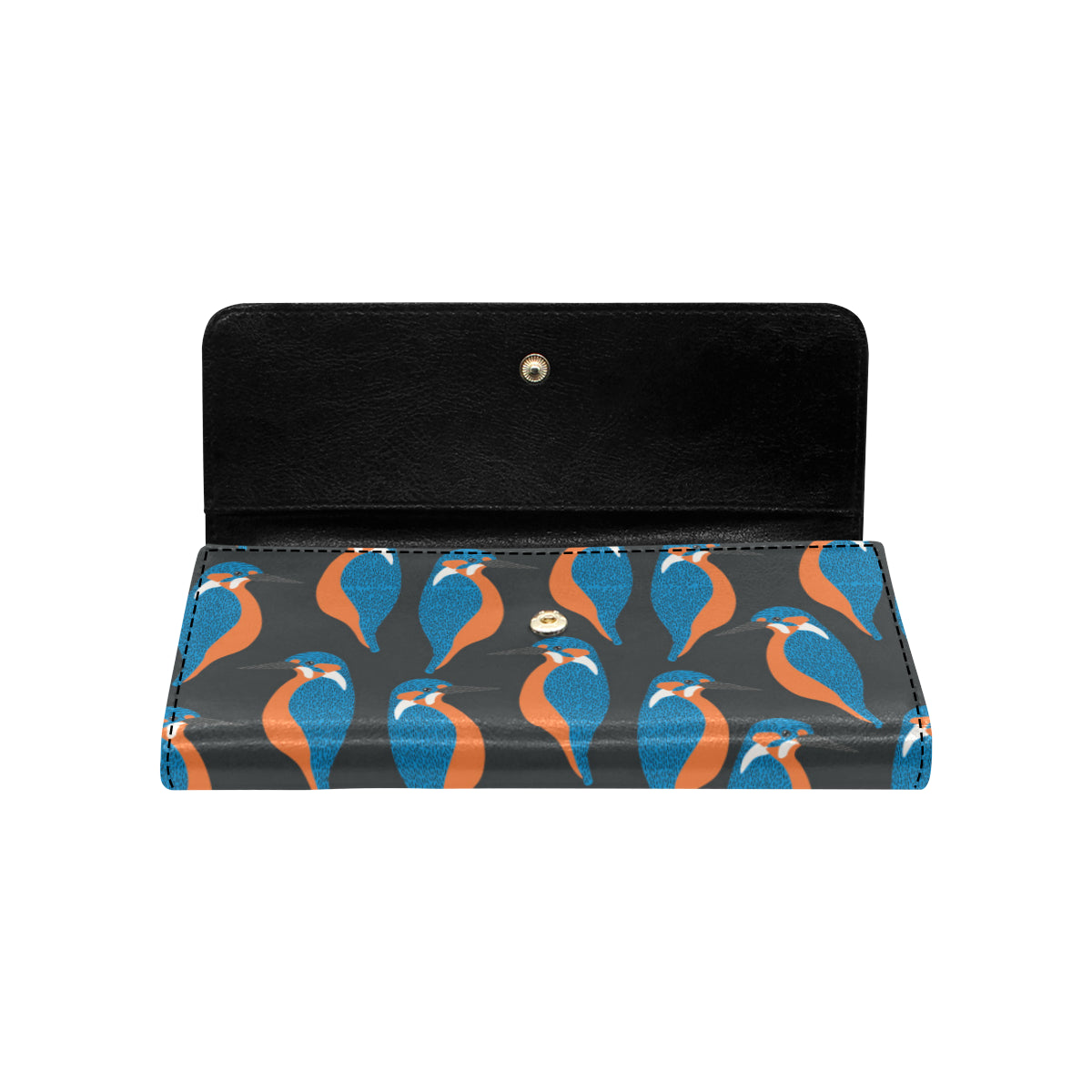 Kingfisher Pattern Print Design 03 Women's Trifold Wallet