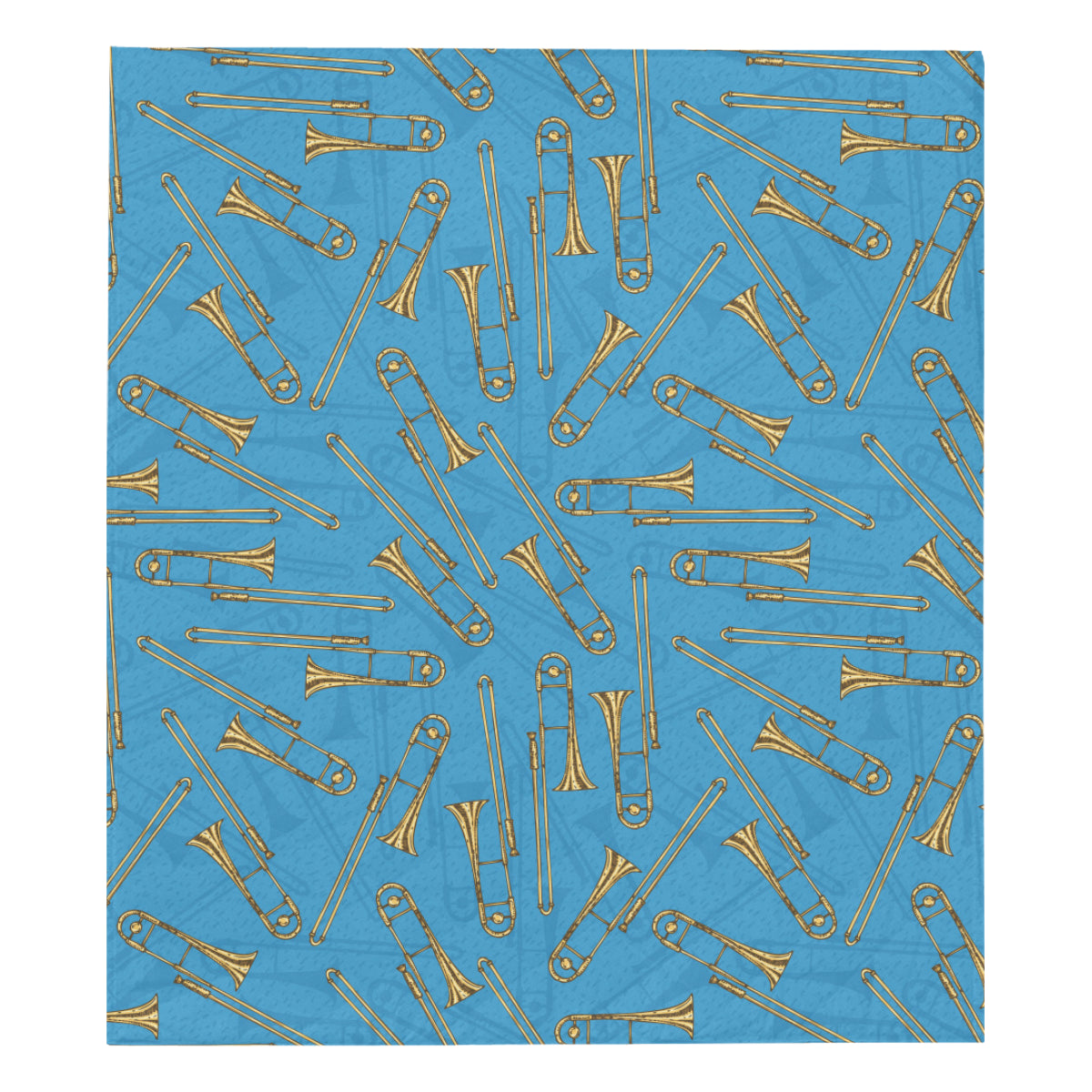Trombone Pattern Print Design 01 Premium Quilt
