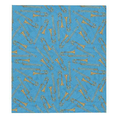 Trombone Pattern Print Design 01 Premium Quilt