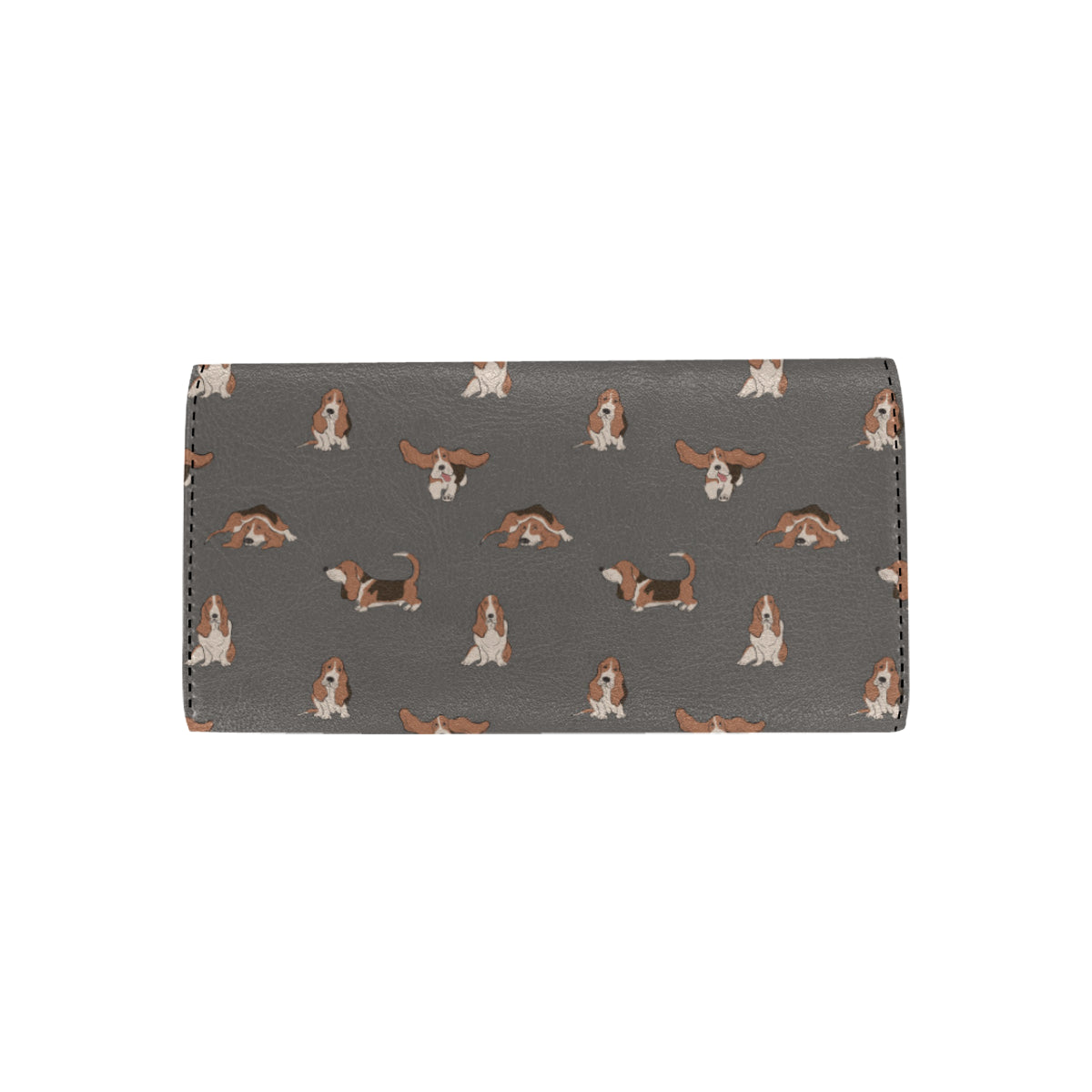 Basset Hound Pattern Print Design 03 Women's Trifold Wallet