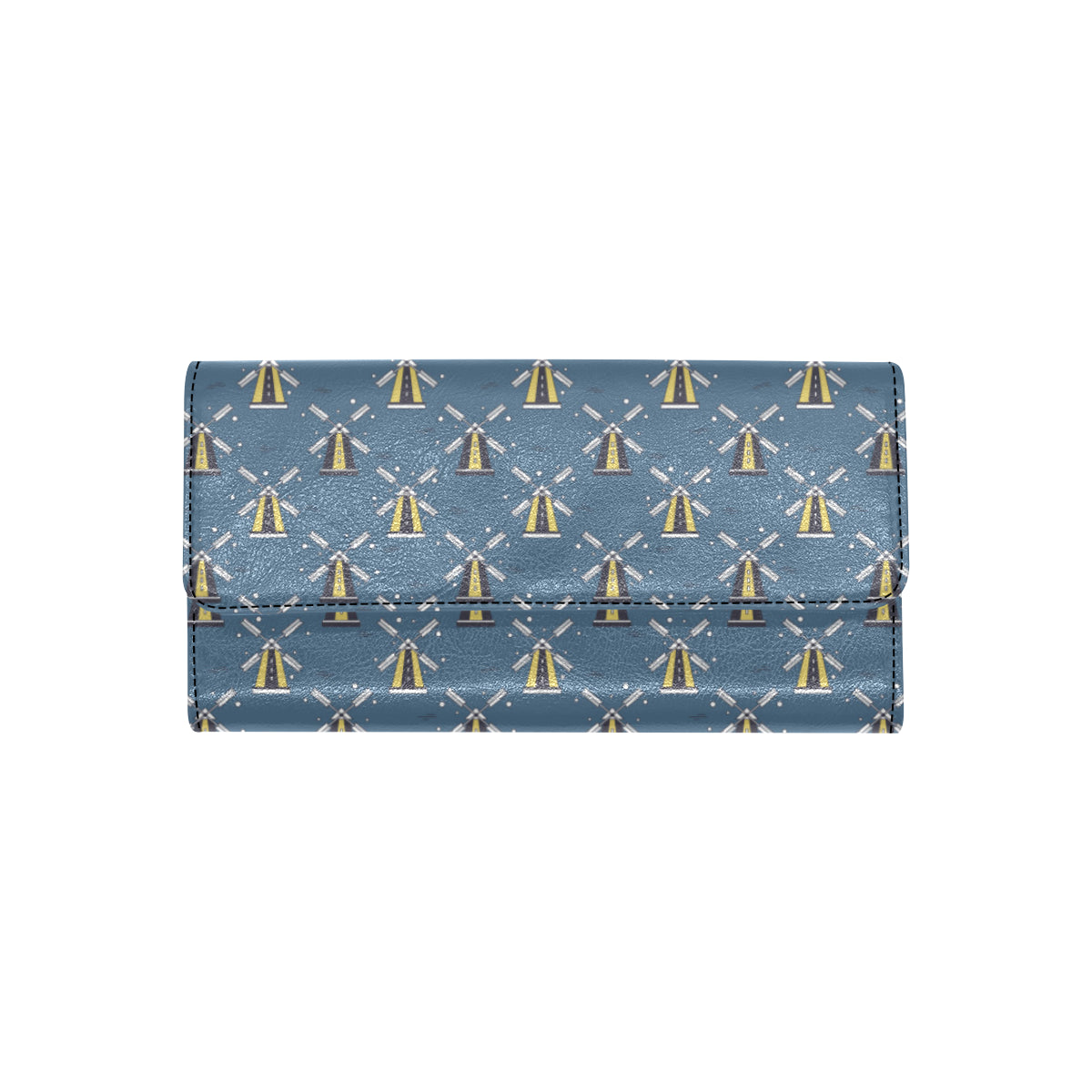 Windmill Pattern Print Design 03 Women's Trifold Wallet