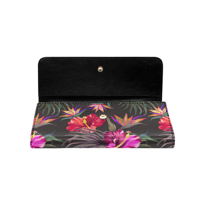 Hibiscus Pattern Print Design HB014 Women's Trifold Wallet