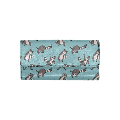 Raccoon Pattern Print Design A07 Women's Trifold Wallet