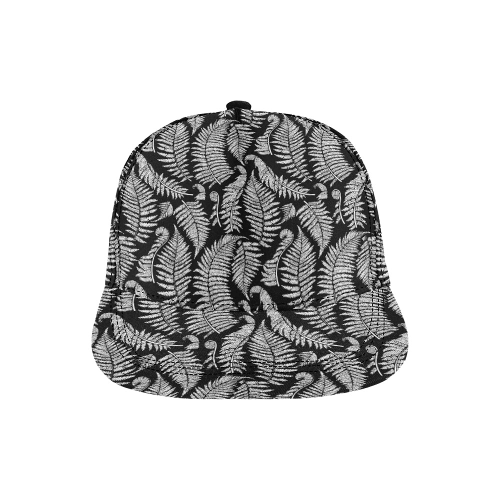 Fern Leave Black White Print Pattern Snapback Cap