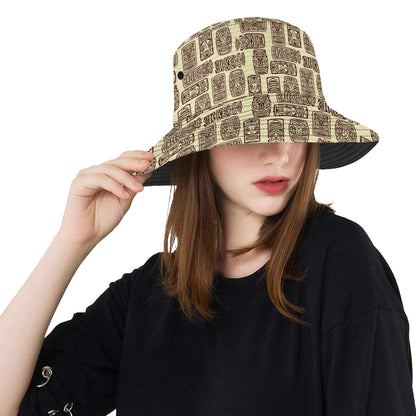 Tiki Brown Mask Print Unisex Bucket Hat