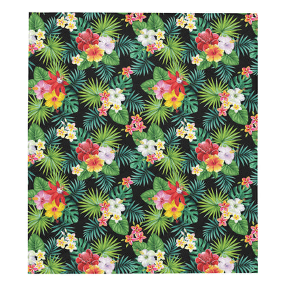 Hibiscus Hawaiian flower tropical Premium Quilt