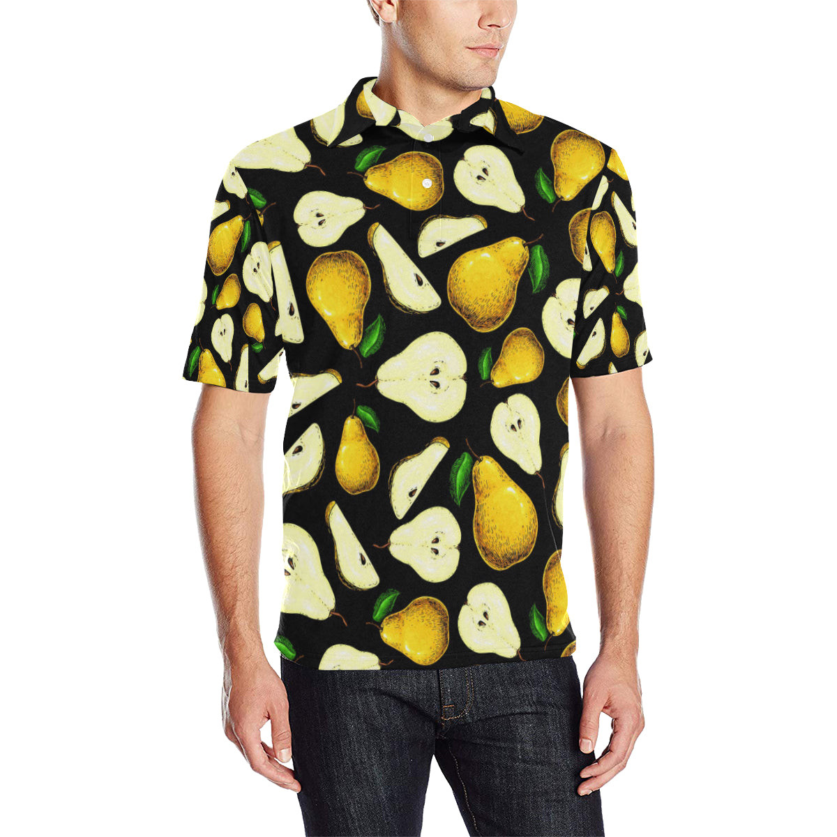 Pear Pattern Print Design PE01 Men Polo Shirt