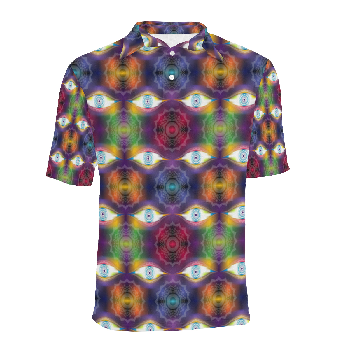 Chakra Eye Print Pattern Men Polo Shirt