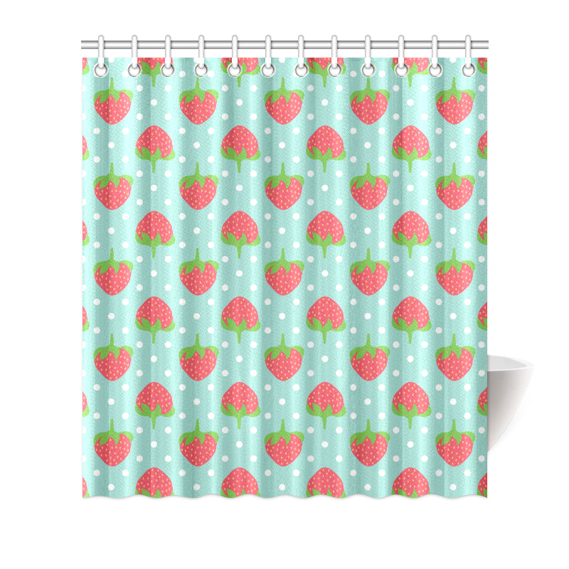Strawberry Pattern Print Design SB06 Shower Curtain