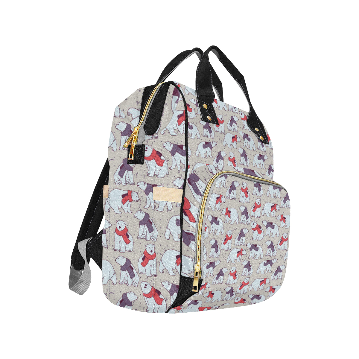 Polar Bear Pattern Print Design PB04 Diaper Bag Backpack