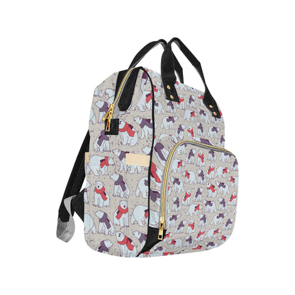Polar Bear Pattern Print Design PB04 Diaper Bag Backpack