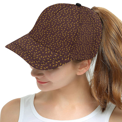 Agricultural Gold Wheat Print Pattern Snapback Cap