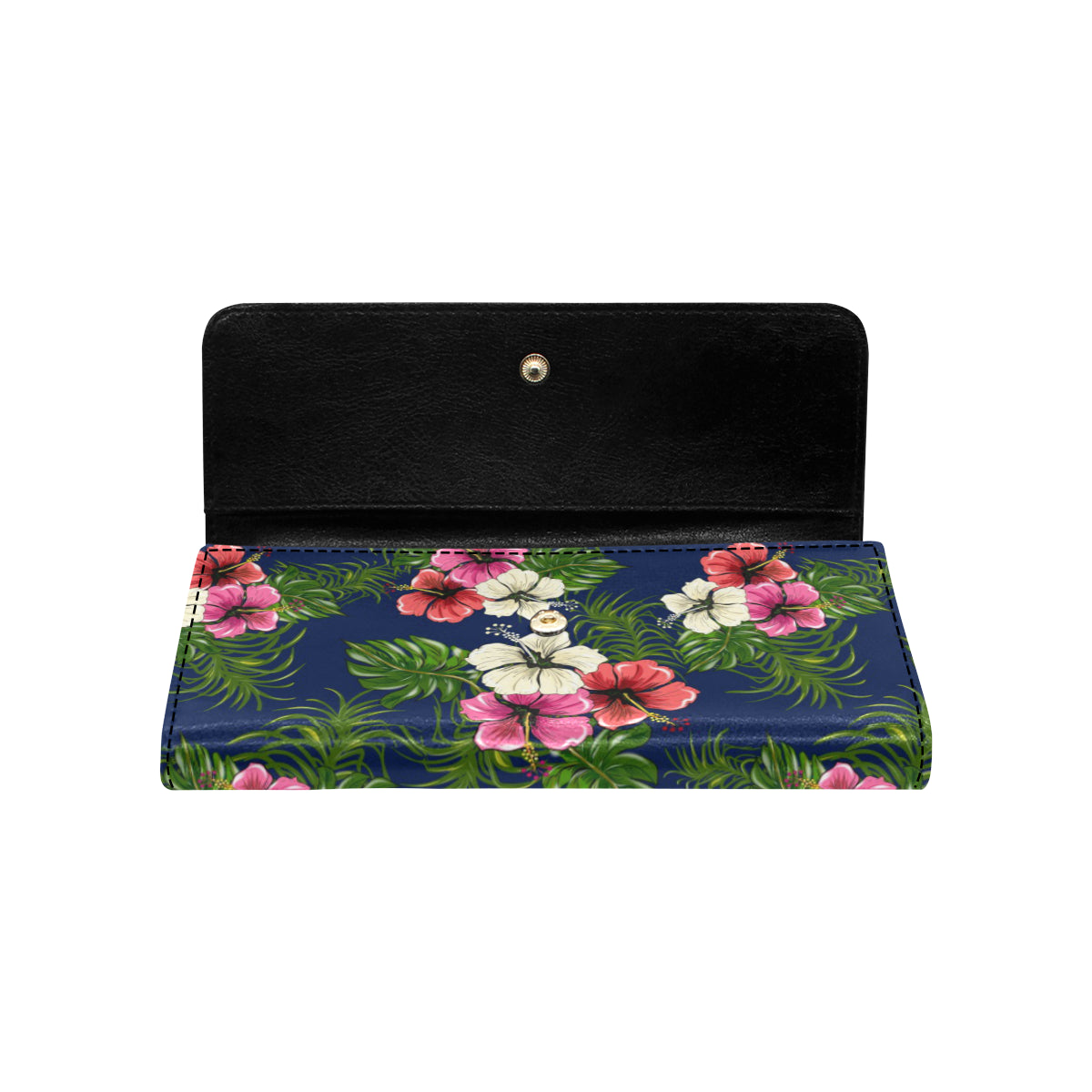 Hibiscus Pattern Print Design HB028 Women's Trifold Wallet