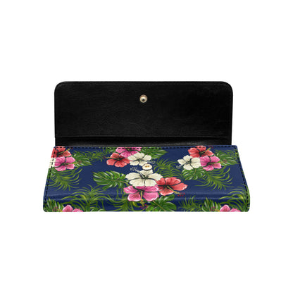 Hibiscus Pattern Print Design HB028 Women's Trifold Wallet
