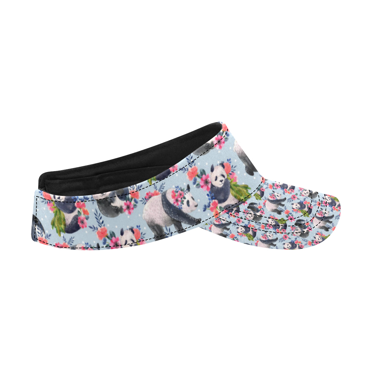 Panda Bear Flower Design Themed Print Unisex Sun Visor