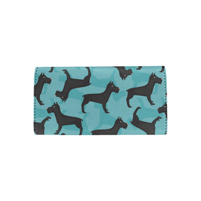 Schnauzers Pattern Print Design A01 Women's Trifold Wallet