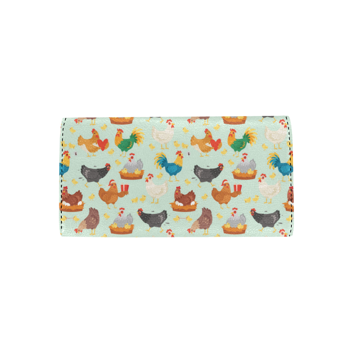 Chicken Pattern Print Design 07 Women's Trifold Wallet