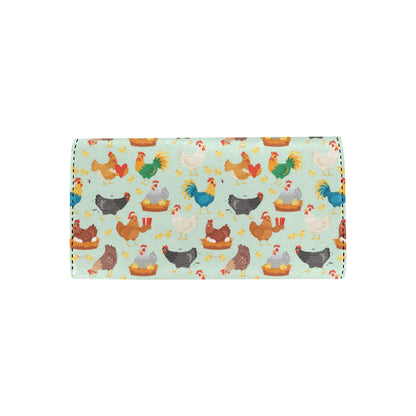 Chicken Pattern Print Design 07 Women's Trifold Wallet