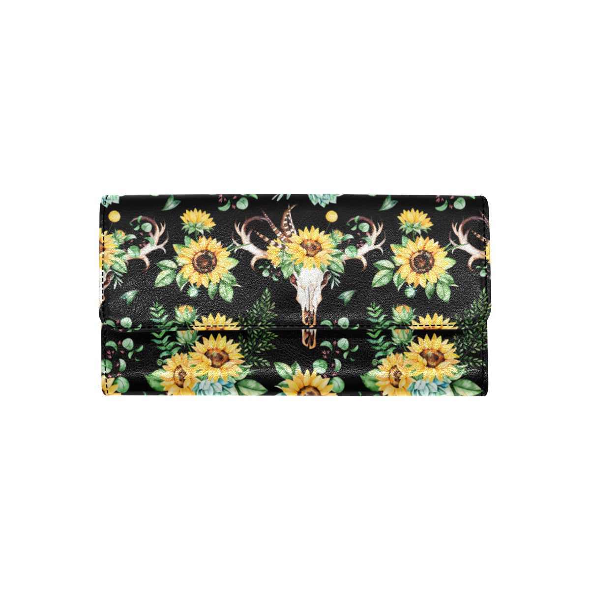 Sunflower Pattern Print Design SF08 Women's Trifold Wallet
