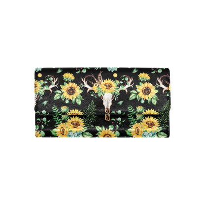 Sunflower Pattern Print Design SF08 Women's Trifold Wallet