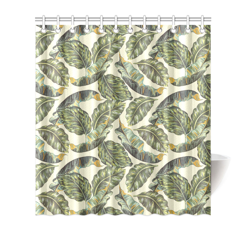 Banana Leaf Pattern Print Design BL08 Shower Curtain