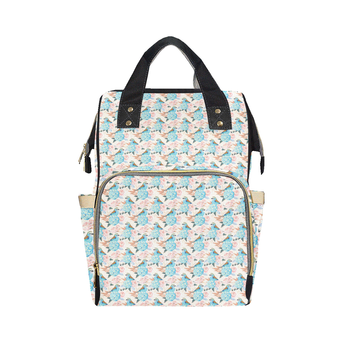 Bluebird Pattern Print Design 03 Diaper Bag Backpack