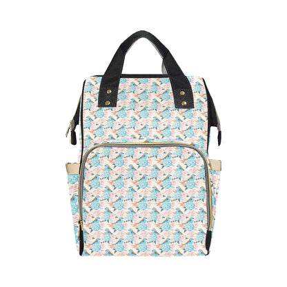 Bluebird Pattern Print Design 03 Diaper Bag Backpack