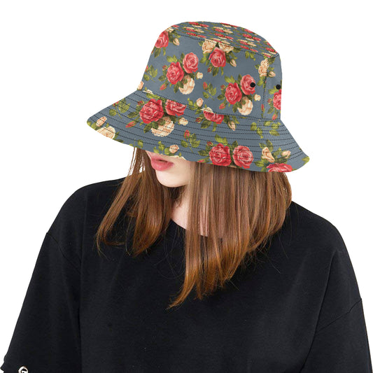 Rose Pattern Print Design RO017 Unisex Bucket Hat