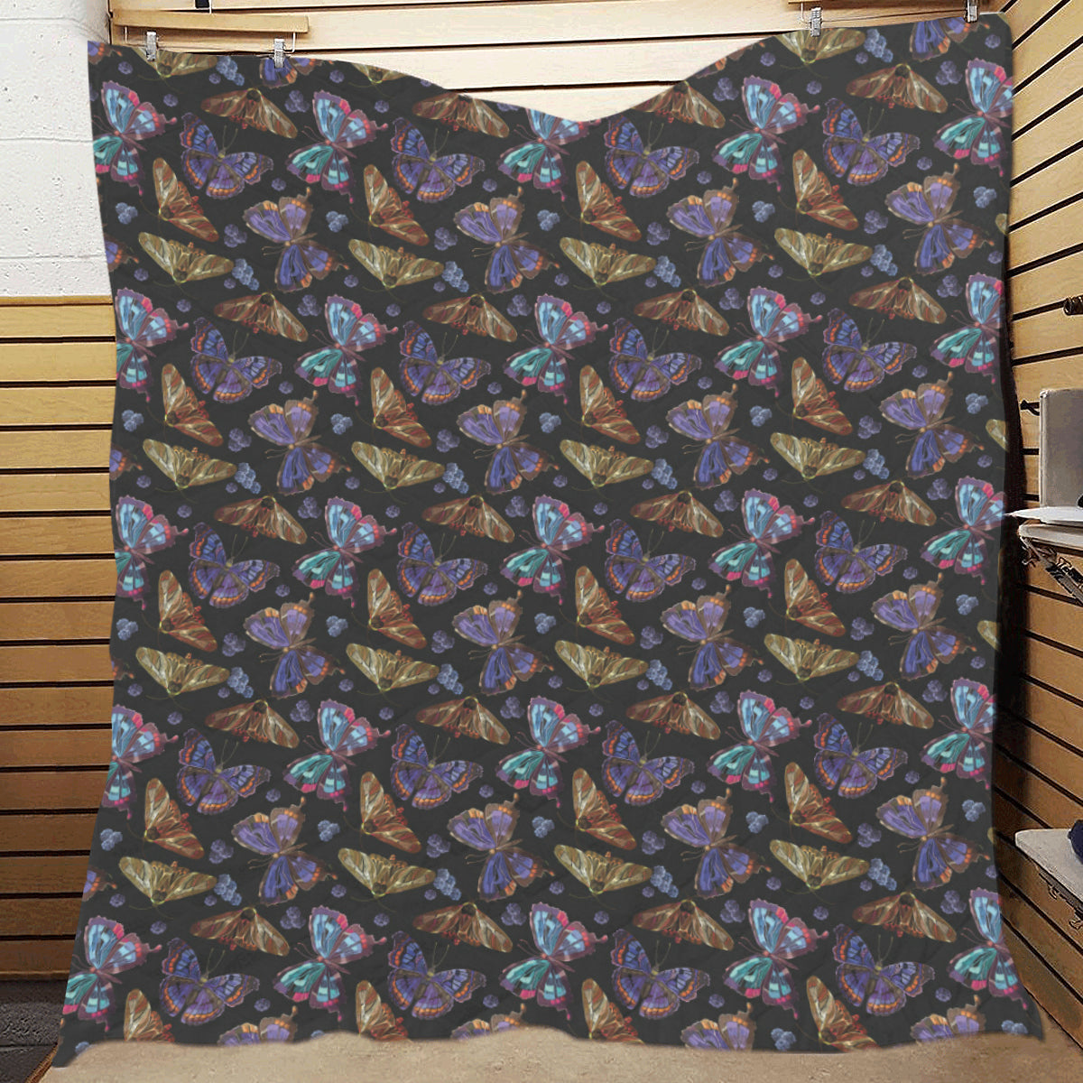 Butterfly Pattern Print Design 013 Premium Quilt