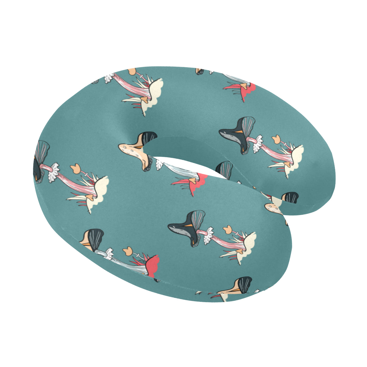 Mushroom Pattern Print Design A04 U-Shaped Travel Neck Pillow