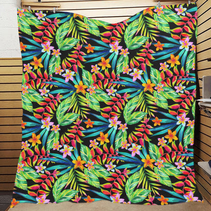Heliconia Pattern Print Design HL09 Premium Quilt