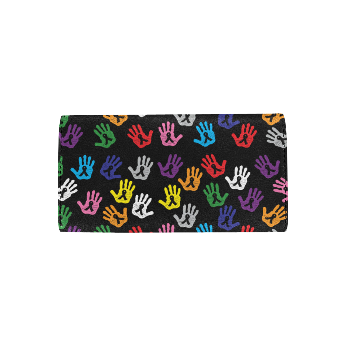 Cancer Awareness Pattern Print Design 04 Women's Trifold Wallet