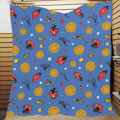 Ladybug Pattern Print Design 05 Premium Quilt