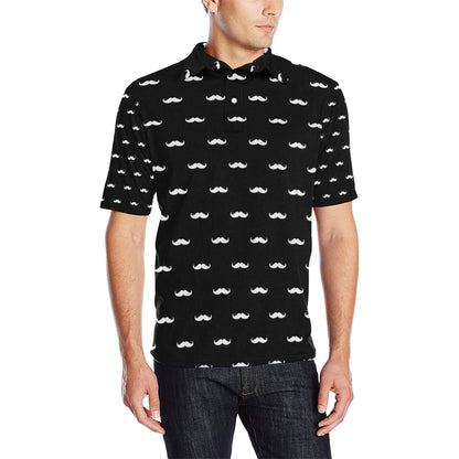 Mustache Pattern Print Design A04 Men Polo Shirt