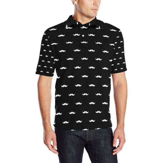 Mustache Pattern Print Design A04 Men Polo Shirt