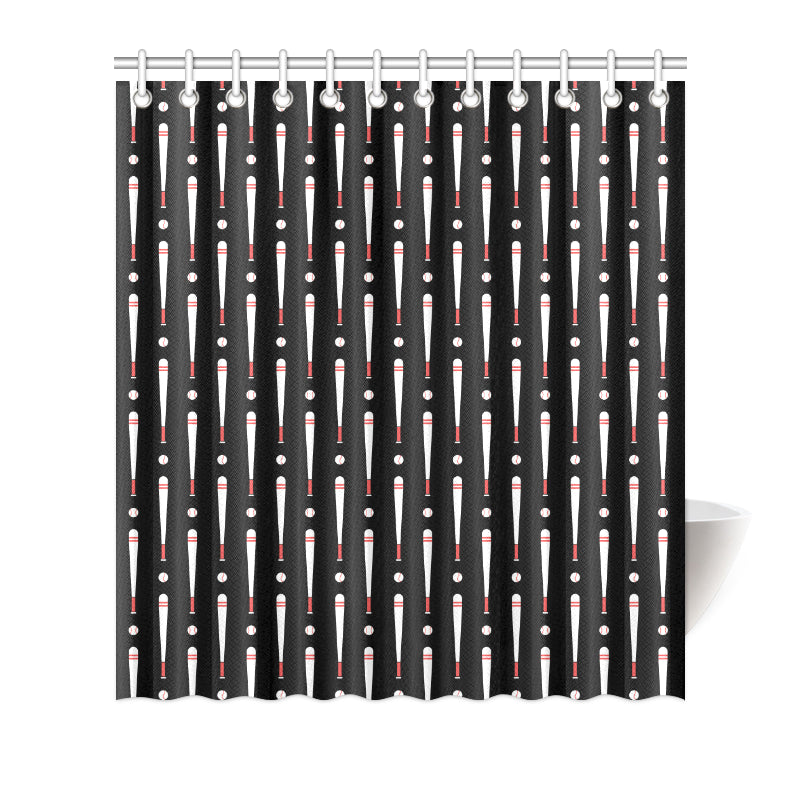 Baseball Pattern Print Design 03 Shower Curtain