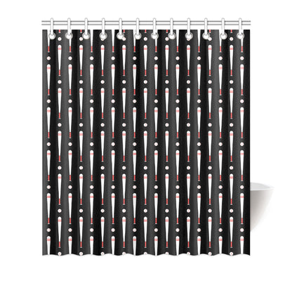 Baseball Pattern Print Design 03 Shower Curtain