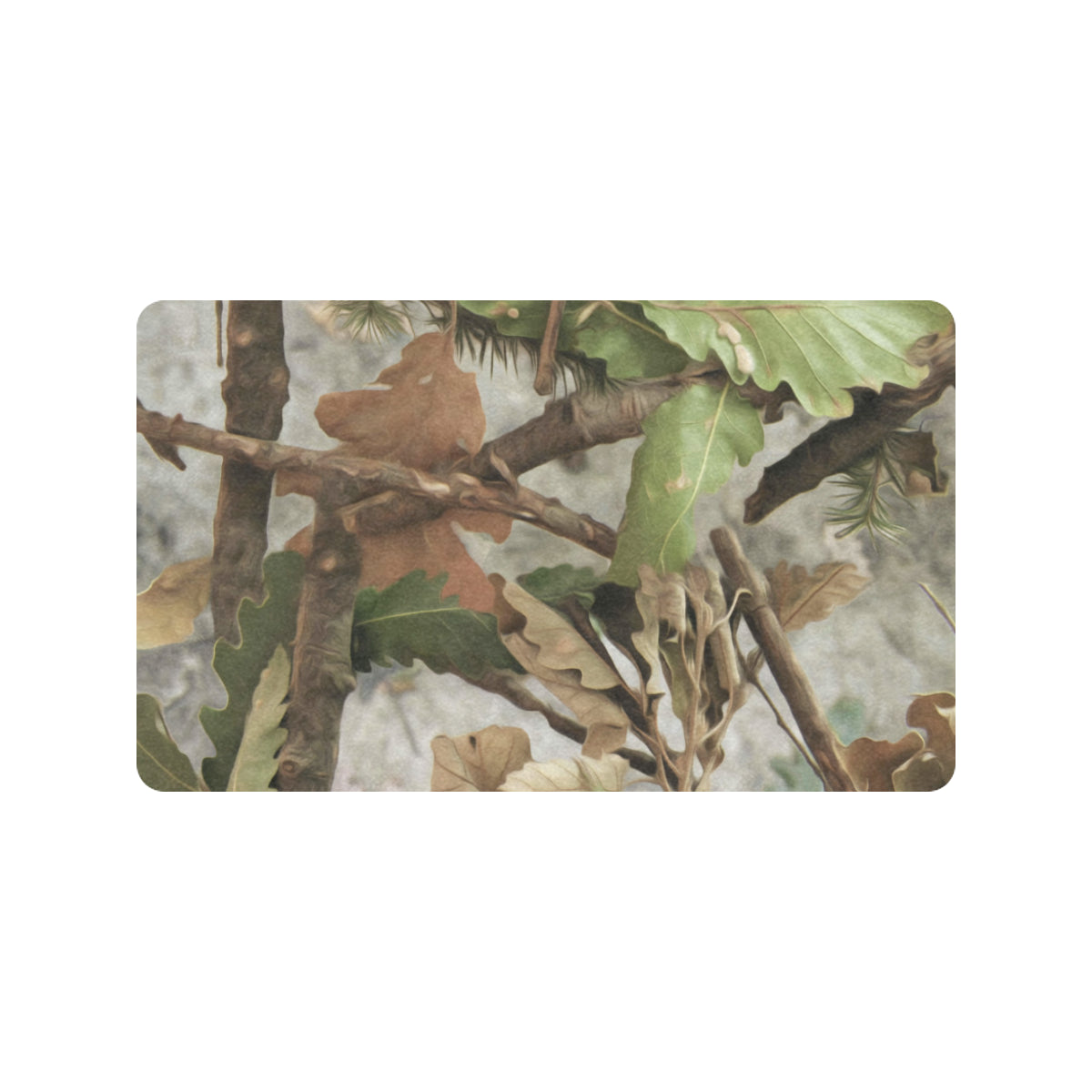Camo Realistic Tree Forest Print Rubber Doormat