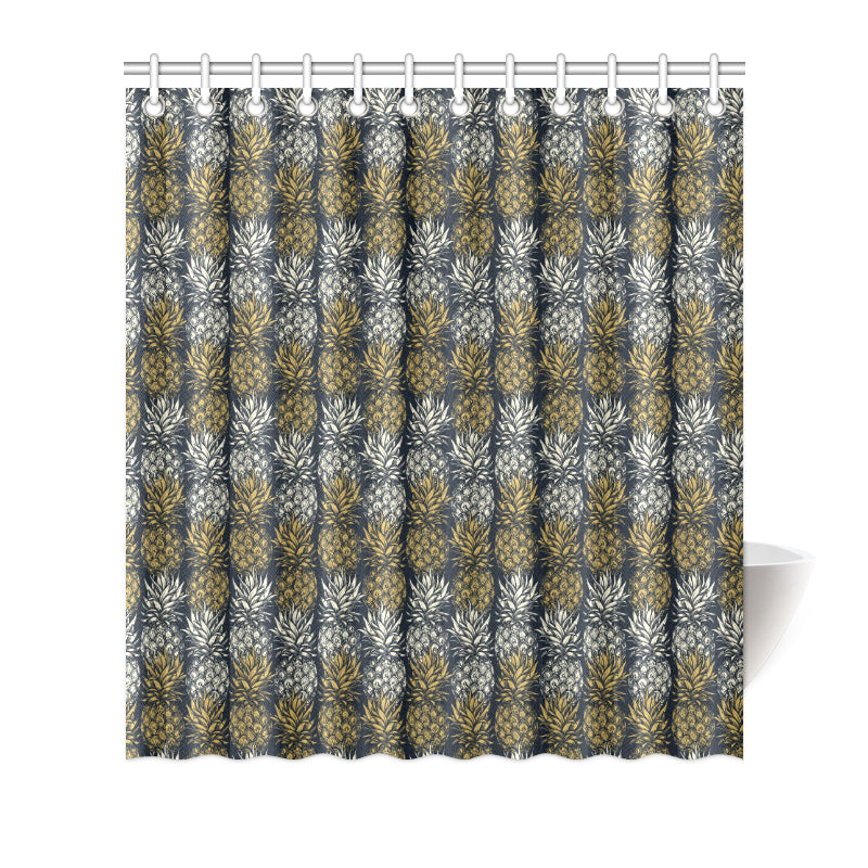 Pineapple Print Design Pattern Shower Curtain