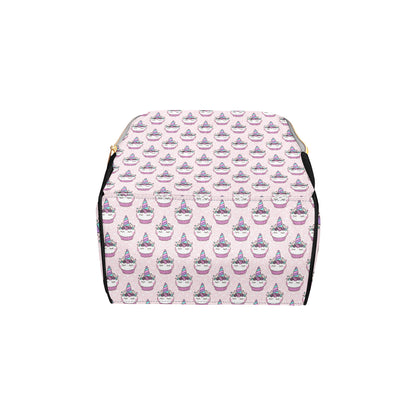 Cupcakes Unicorn Print Pattern Diaper Bag Backpack